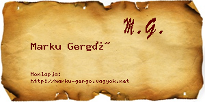 Marku Gergő névjegykártya